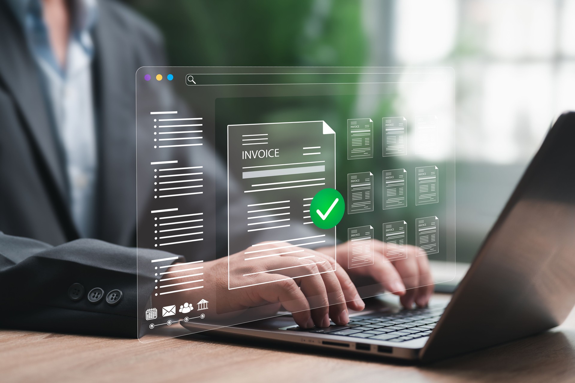 Automated Invoice Processing System in Accounting Department, Businessman Managing Digital Billing, Streamlined Payment Workflow, Financial Document Management for Accurate and Efficient Operations